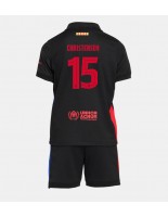 Barcelona Andreas Christensen #15 Venkovní dres pro děti 2024-25 Krátký Rukáv (+ trenýrky)